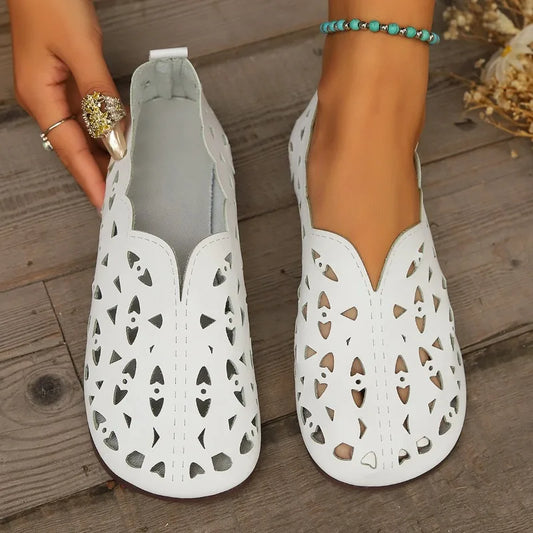 2025 Women Flat Shoes Genuine Leather Woman Pointed Toe Flats