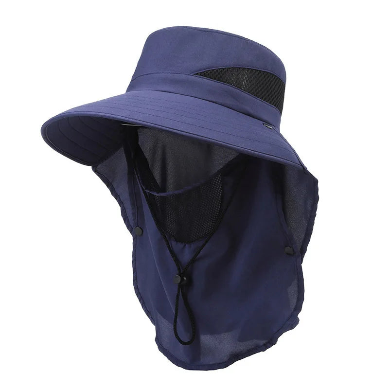 New Hat Men's Outdoor Mountaineering Sunshade Fisherman Hat Summer Big Brim Breathable Sunscreen Fishing Hat