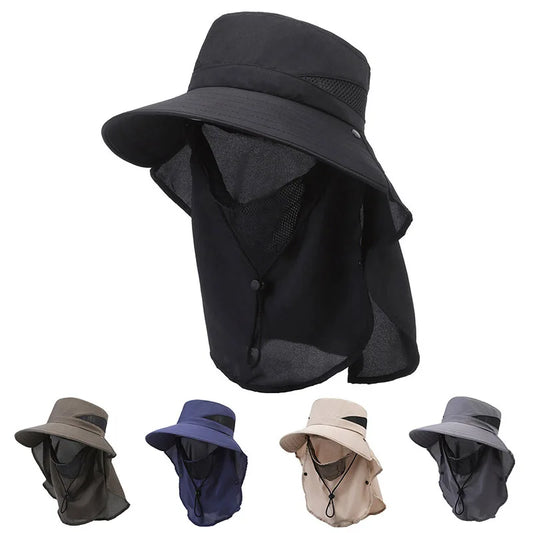 New Hat Men's Outdoor Mountaineering Sunshade Fisherman Hat Summer Big Brim Breathable Sunscreen Fishing Hat