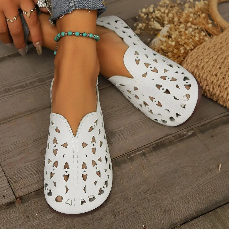 2025 Women Flat Shoes Genuine Leather Woman Pointed Toe Flats