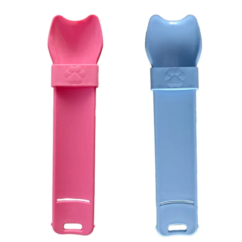 Cat Strip Squeeze Spoon for Lickable Wet Cat Treats Meat Puree No Mess Hands Free Pet Food Scoop Portable Anti Spill Cat Feeder