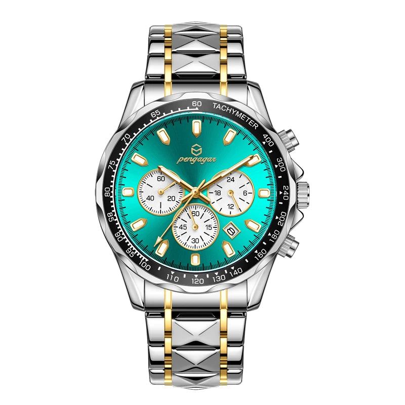 POEDAGAR Luxury Gold Watches Men Business Waterproof Luminous Fashion Stainless