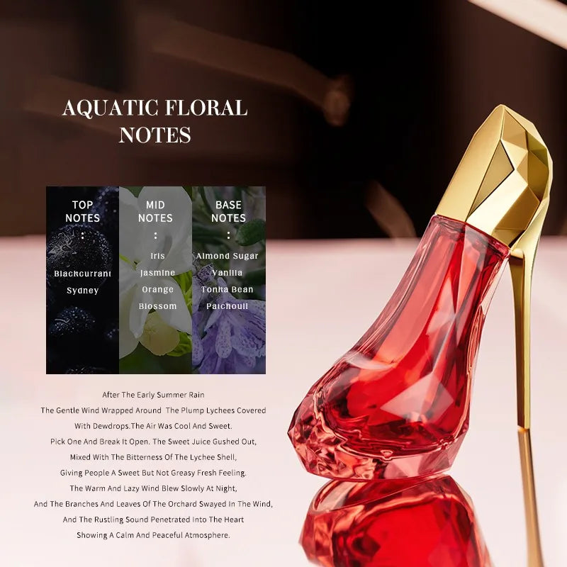 Dazzling Feminine High Heel Perfume 30ml Elegant Aquatic Scent with Blackcurrant Jasmine and Sweet Vanilla for Lasting Charm