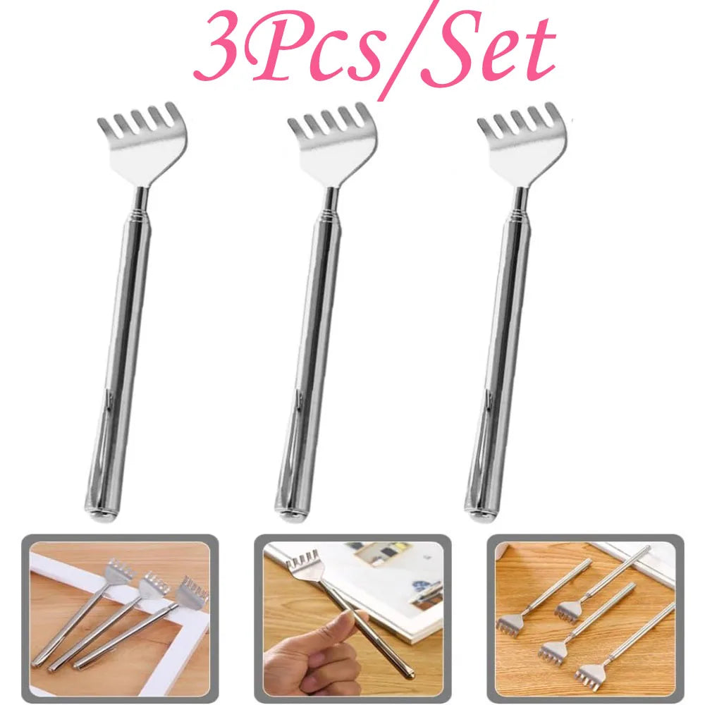silvery Telescopic Back Scratcher,  Portable Extendable Stainless Steel  Scratchers for Men Women ,Mothers Gifts,Gifts For Men,G