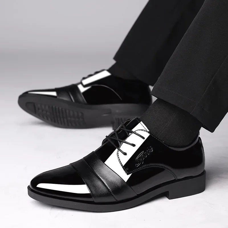 Business Men's Formal Shoes Official Leather Casual Social Shoe Male Black High Quality Fashion Gentleman 2024 Style Legitimate