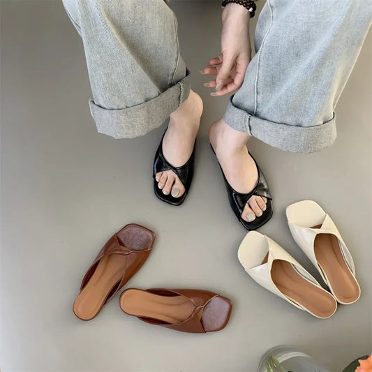 Flats Slippers Women Open Toe Sandals Summer Flip Flops 2025