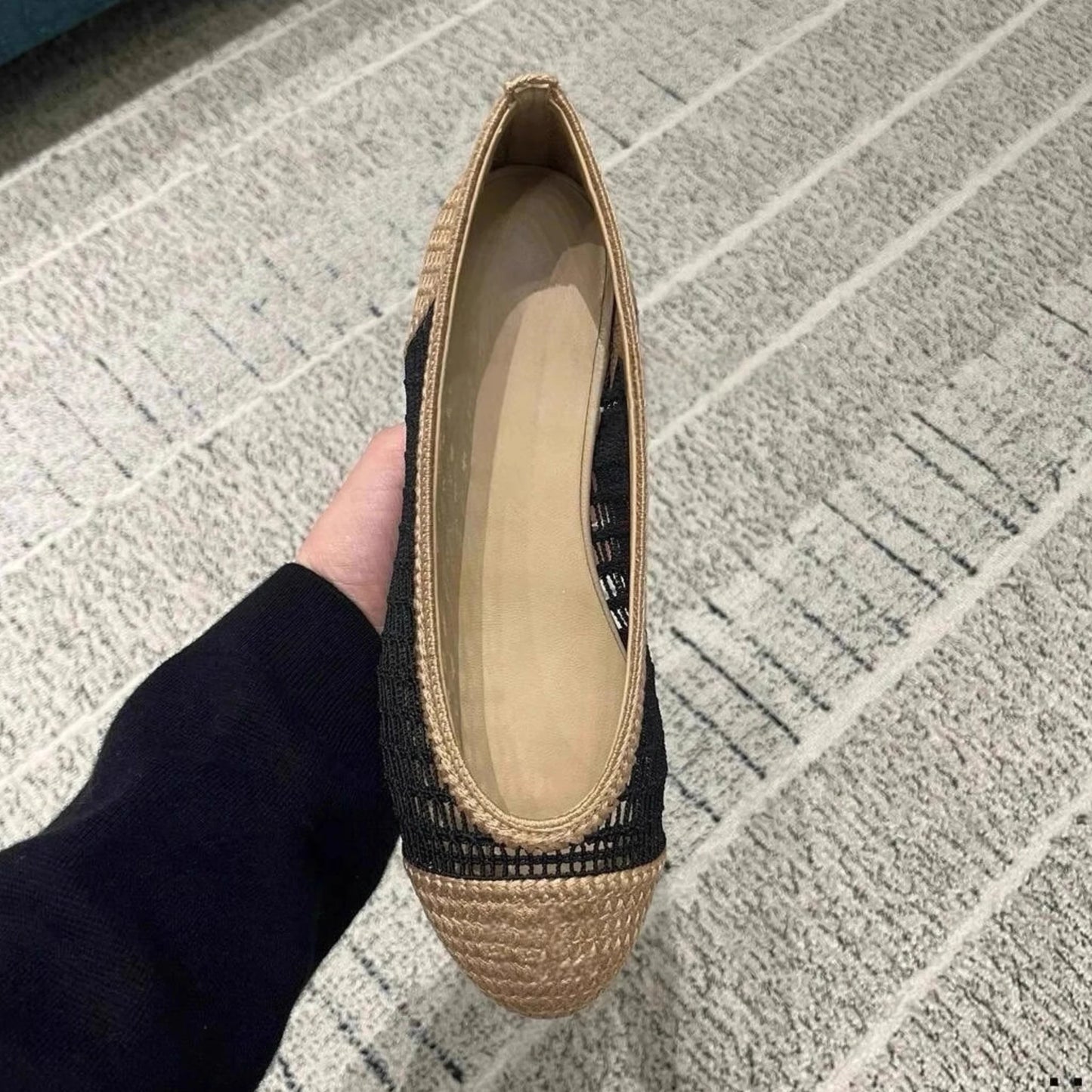 Weave Design Brand Shoes Woman Flats Cut-outs Summer Ballet Shoes Slip On Casual Chaussures Femme Round Toe Luxury Lady Loafers