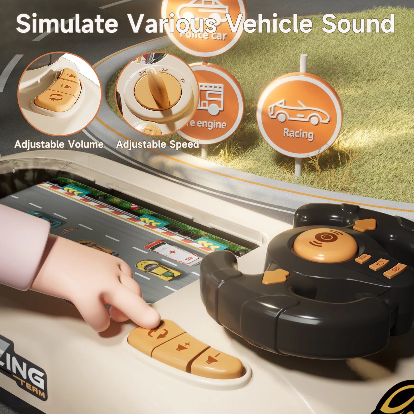 Mini Driving Simulation Steering Wheel Game for Kids