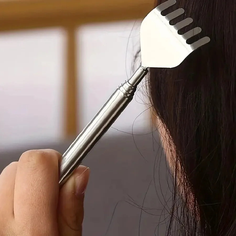 silvery Telescopic Back Scratcher,  Portable Extendable Stainless Steel  Scratchers for Men Women ,Mothers Gifts,Gifts For Men,G