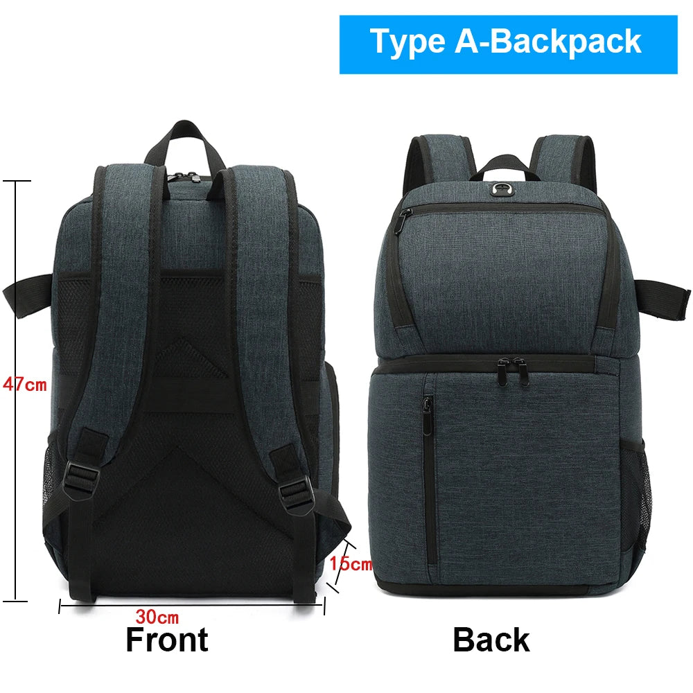 Waterproof DSLR Camera Bag Backpack With Charging Earphone Hole Outdoor Photo Bag for Canon Nikon Laptop Tripod Video Lens Bag