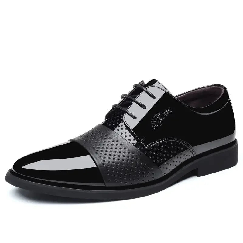 Business Men's Formal Shoes Official Leather Casual Social Shoe Male Black High Quality Fashion Gentleman 2024 Style Legitimate