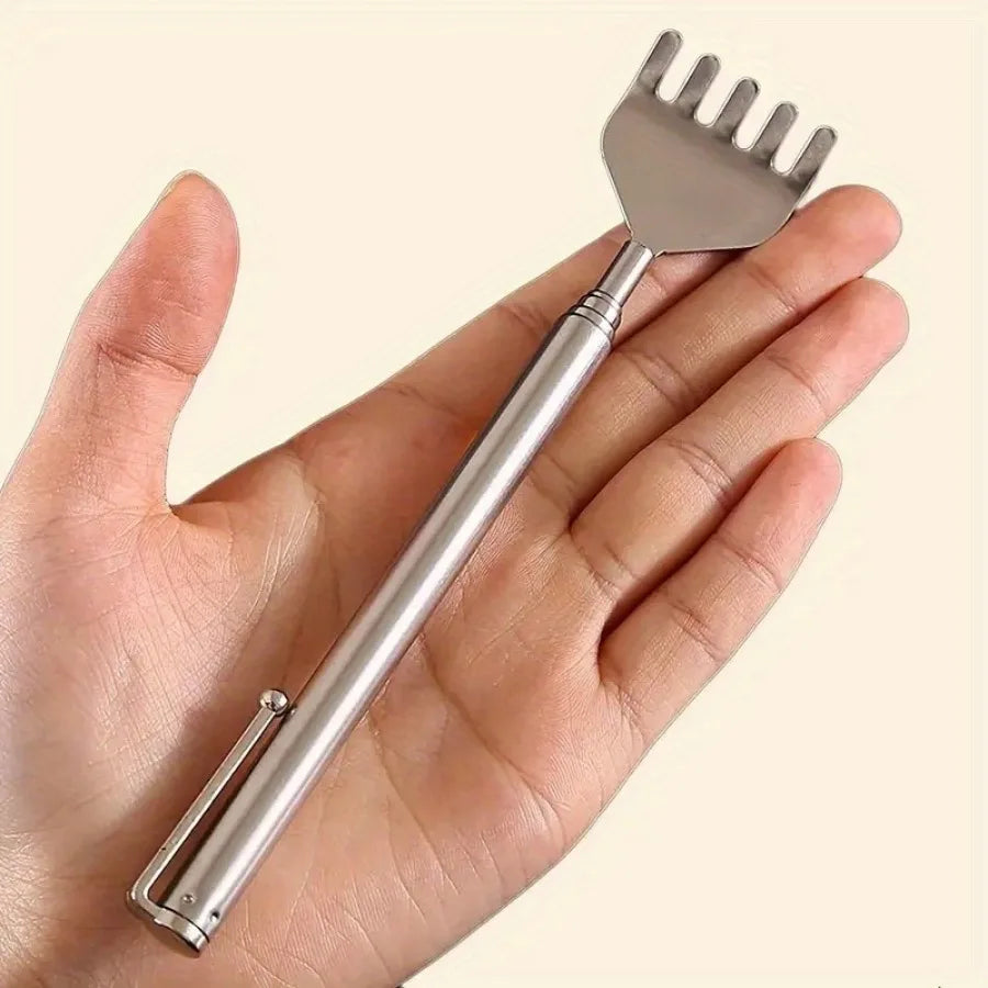 silvery Telescopic Back Scratcher,  Portable Extendable Stainless Steel  Scratchers for Men Women ,Mothers Gifts,Gifts For Men,G