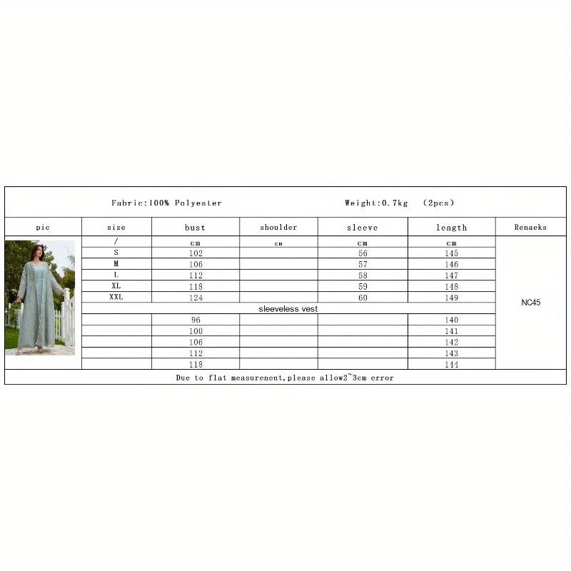 Muslim Dress Fashion Casual Robe Two-piece Set Women's Stage Performance Costume Accessories