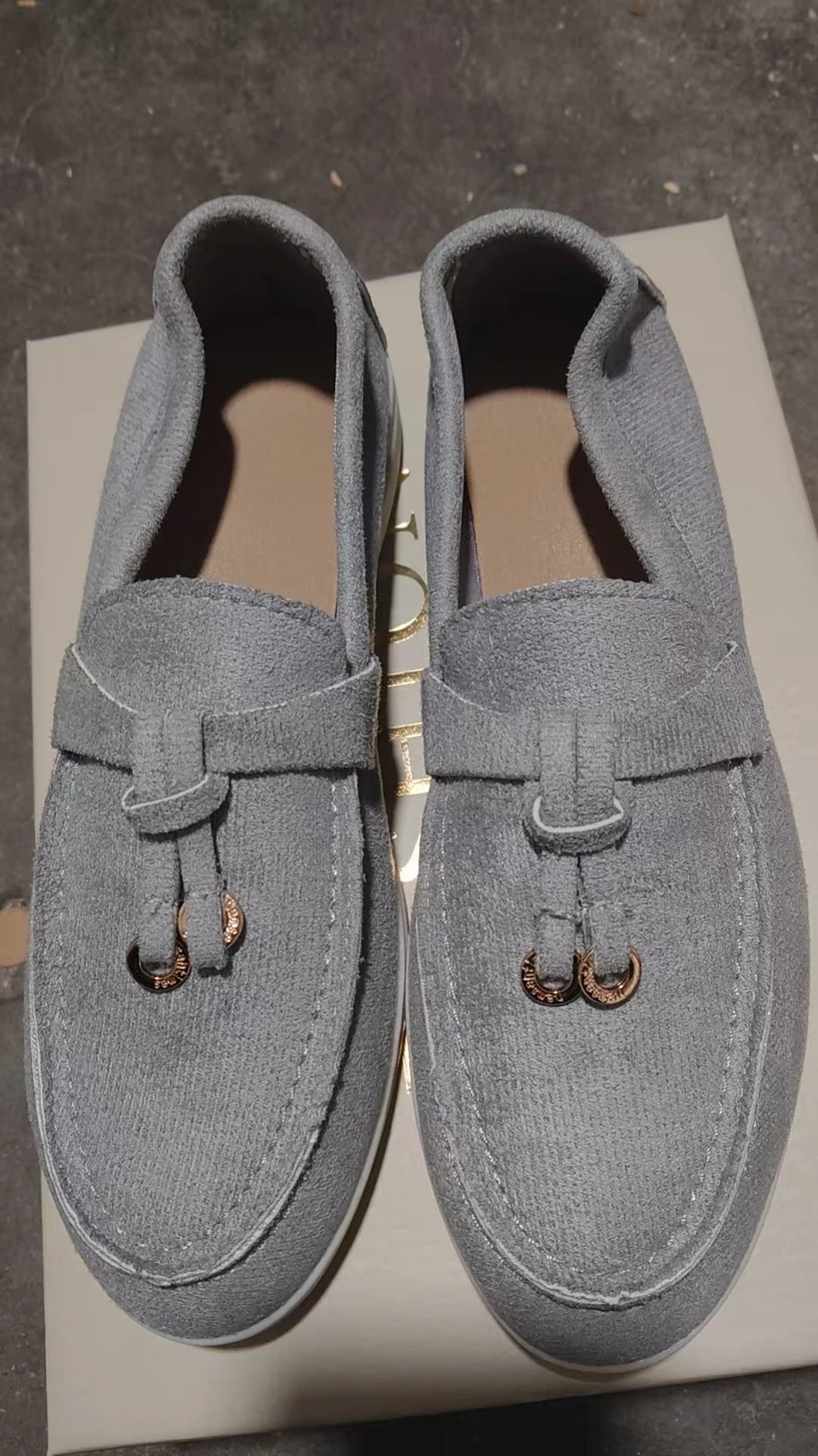 New Lefu Shoes Women's Soft Leather Retro Lazy Man Step on Thick Sole Flat Bottom Comfortable Single Shoe