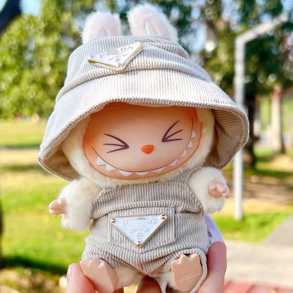 New corduroy For Labubu Doll Clothing Set Hat 17cm Clothes Shoes Doll DIY Accessories Training Sitting Party Games Toys Gifts