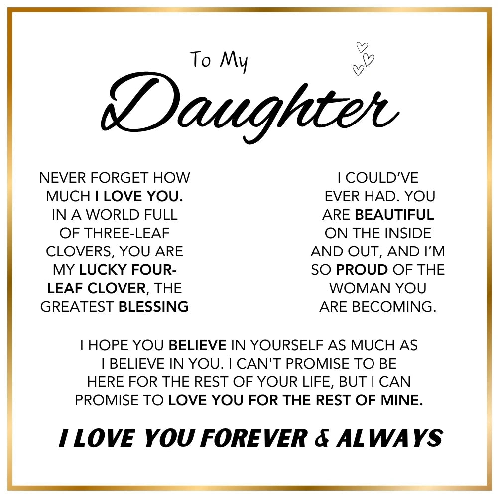 Daughter’s Lucky Clover Necklace & Forever Rose