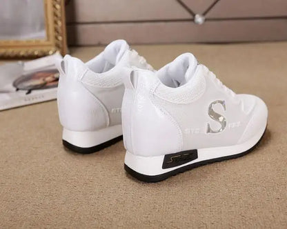 7cm Hide heel Fashion Sneakers for Women Breathable Platform Sneakers Lace Up Fashion Causal Shoes Woman Chunky Sneaker 34 40