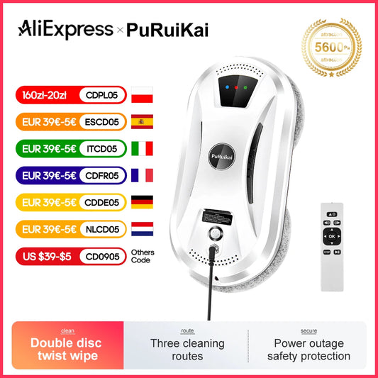 Ultra thin Robot vacuum cleaner window limpiacristales remote control for home