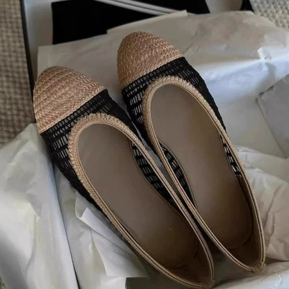 Weave Design Brand Shoes Woman Flats Cut-outs Summer Ballet Shoes Slip On Casual Chaussures Femme Round Toe Luxury Lady Loafers