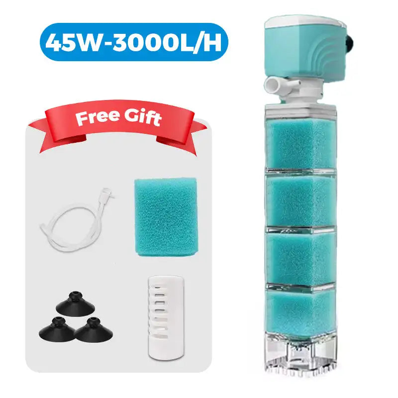 Sponge Filter Aquarium Internal Filter Water Purification Multi-functional Fish Tank Water Pump Wave Make Stool Sucker Air Pump