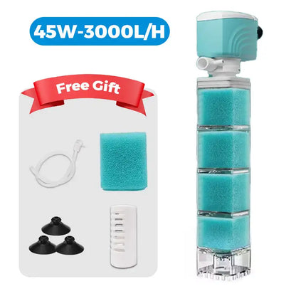 Sponge Filter Aquarium Internal Filter Water Purification Multi-functional Fish Tank Water Pump Wave Make Stool Sucker Air Pump