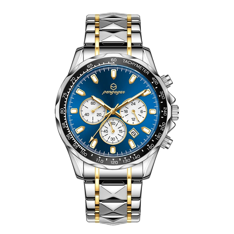 POEDAGAR Luxury Gold Watches Men Business Waterproof Luminous Fashion Stainless