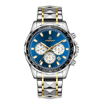 POEDAGAR Luxury Gold Watches Men Business Waterproof Luminous Fashion Stainless