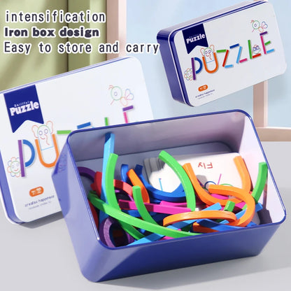 Children's early education puzzle toys, wooden creative rings, sticks, puzzles, abstract logical thinking training, parent-child