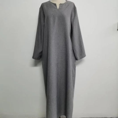 2025 Ramadan Eid Djellaba Plain Modest Muslim Dress Dubai Abaya Turkey Kaftan Kebaya Arabic Robe Women Islam Jalabiya Vestidos