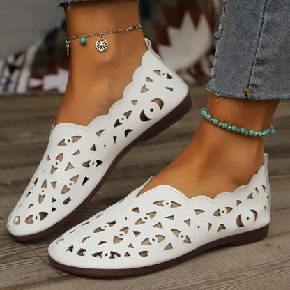 2025 Women Flat Shoes Genuine Leather Woman Pointed Toe Flats