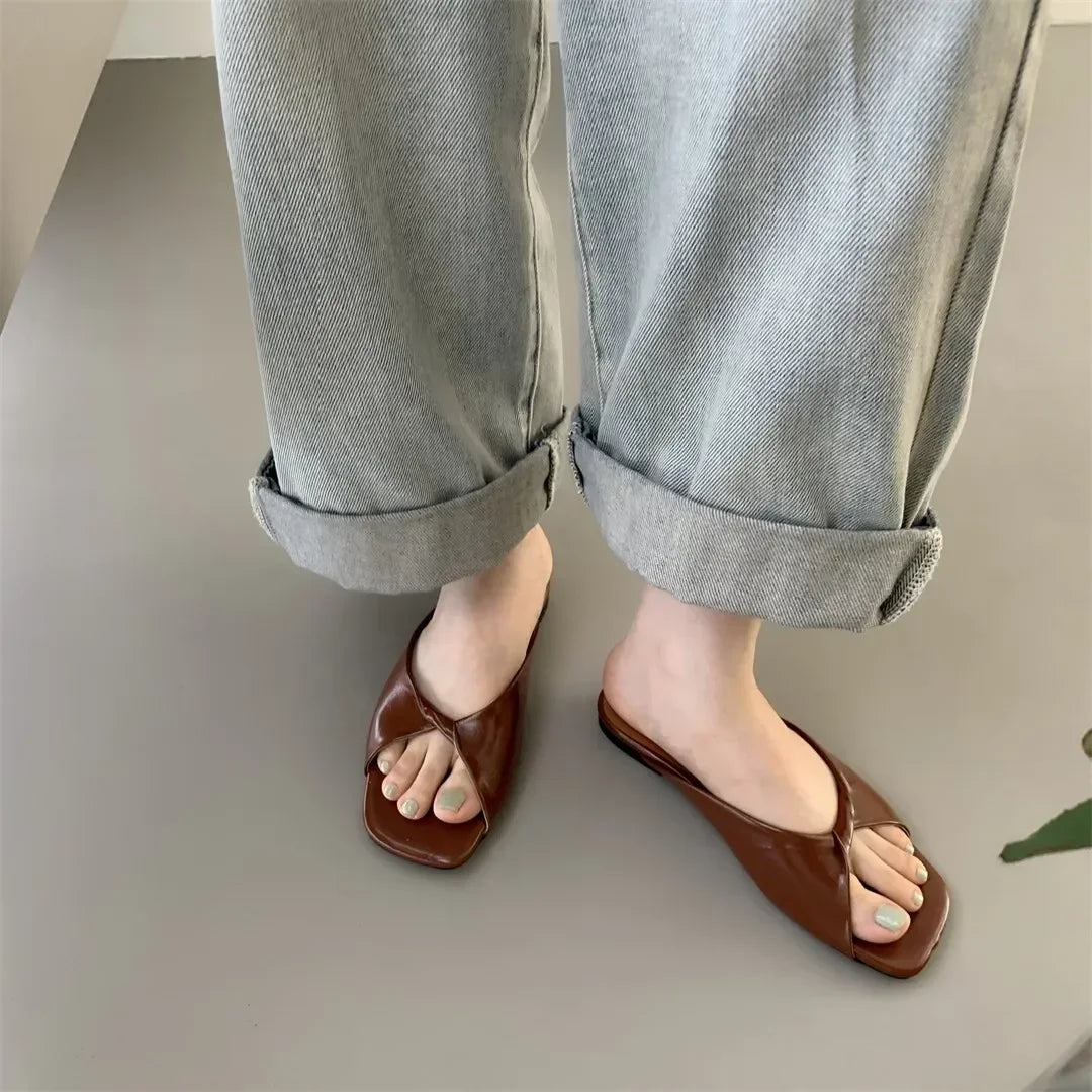 Flats Slippers Women Open Toe Sandals Summer Flip Flops 2025