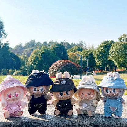 New corduroy For Labubu Doll Clothing Set Hat 17cm Clothes Shoes Doll DIY Accessories Training Sitting Party Games Toys Gifts