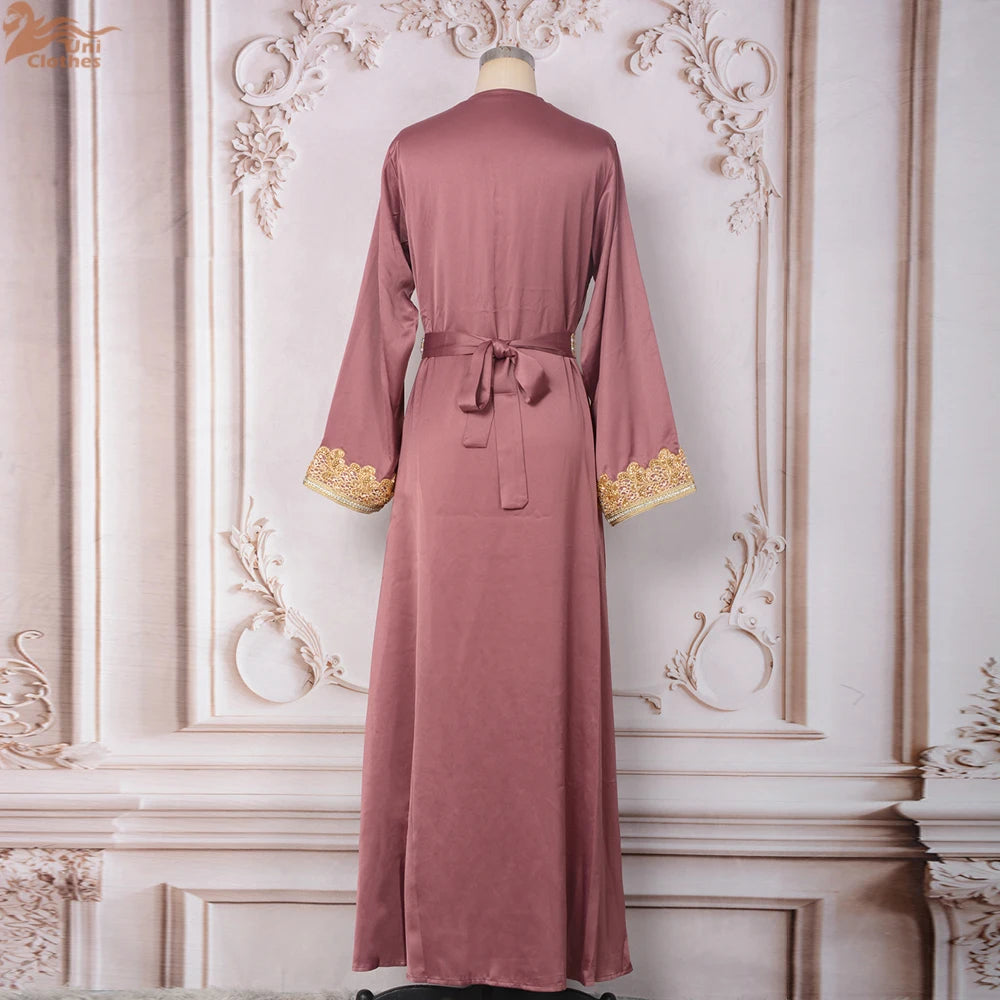 Muslim Sets Women Embroidery Evening Dress Dubai Abaya Turkey Kaftan Eid Djellaba Ramadan Morocco Caftan Gown Jalabiya Vestido