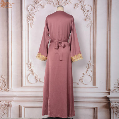 Muslim Sets Women Embroidery Evening Dress Dubai Abaya Turkey Kaftan Eid Djellaba Ramadan Morocco Caftan Gown Jalabiya Vestido