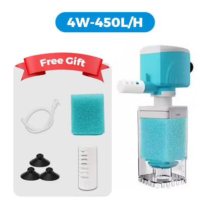 Sponge Filter Aquarium Internal Filter Water Purification Multi-functional Fish Tank Water Pump Wave Make Stool Sucker Air Pump