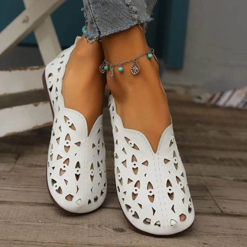 2025 Women Flat Shoes Genuine Leather Woman Pointed Toe Flats