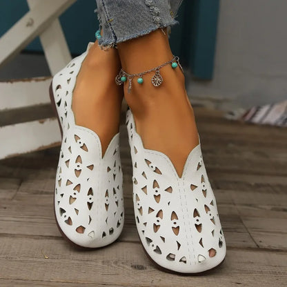 2025 Women Flat Shoes Genuine Leather Woman Pointed Toe Flats