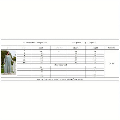 Muslim Dress Fashion Casual Robe Two-piece Set Women's Stage Performance Costume Accessories