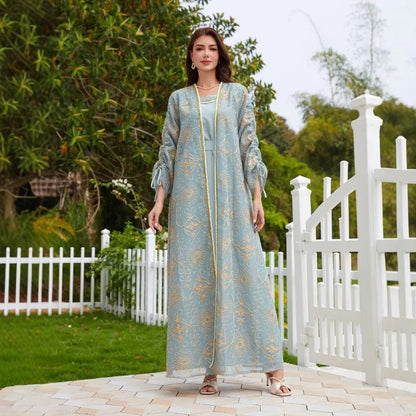 Muslim Dress Fashion Casual Robe Two-piece Set Women's Stage Performance Costume Accessories