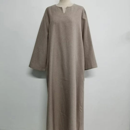 2025 Ramadan Eid Djellaba Plain Modest Muslim Dress Dubai Abaya Turkey Kaftan Kebaya Arabic Robe Women Islam Jalabiya Vestidos