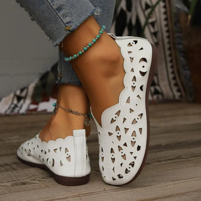 2025 Women Flat Shoes Genuine Leather Woman Pointed Toe Flats