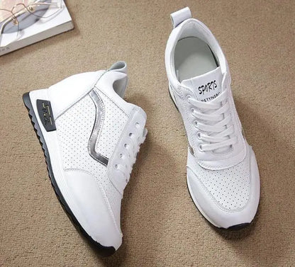 7cm Hide heel Fashion Sneakers for Women Breathable Platform Sneakers Lace Up Fashion Causal Shoes Woman Chunky Sneaker 34 40